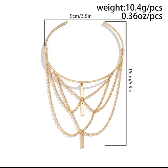 Gold Multi-Layer Chain Arm Cuff Bracelet โจ - Picture 3 of 6